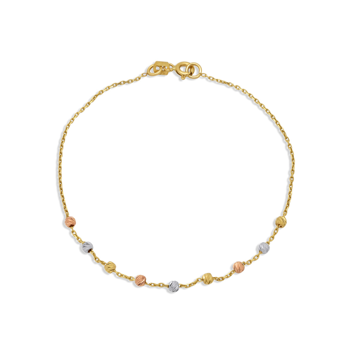 Χρυσό βραχιόλι Κ14 με χάντρες